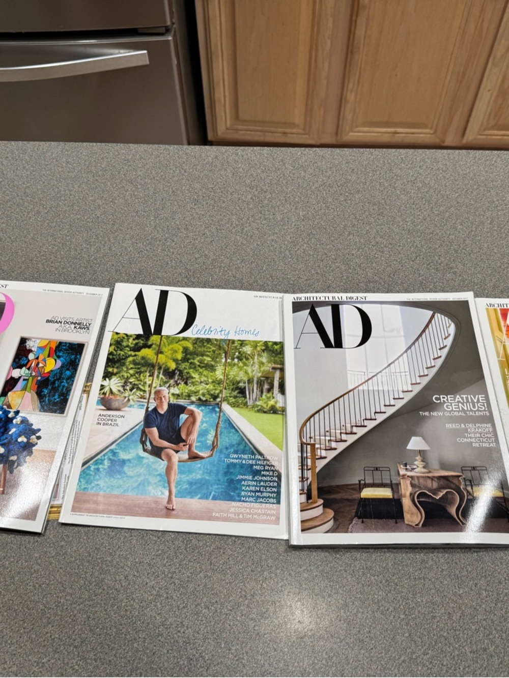 Stack of Architecture Digest Magazines